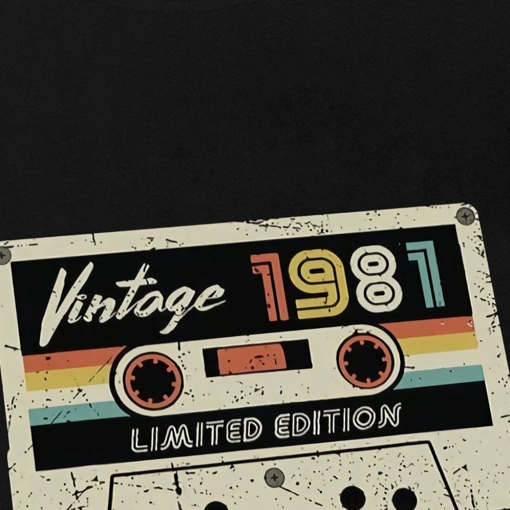 Black Casual Men's 80's Graphic Tee - Picture 4 of 4